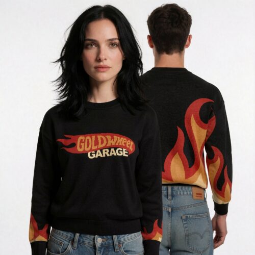 Goldwheel Garage flames knitted jumper